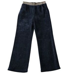 Beautiful B Ribbed Velour Wide Leg Pants Logo Waist Women's M